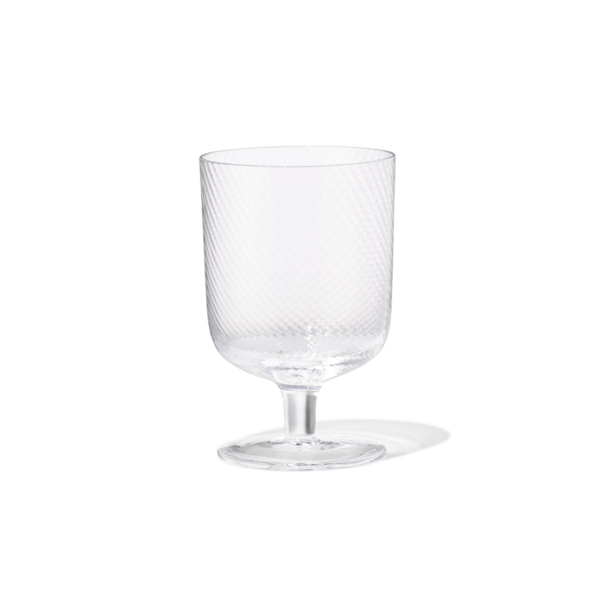 HEMA HEMA Wijnglas 250ml Bergen Glas Twist Reliëf (transparant)