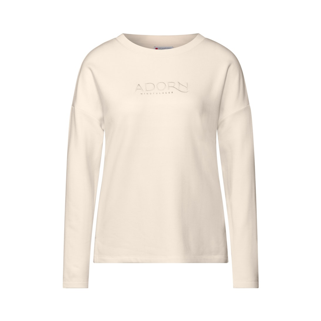 Street One Schriftzug Shirt Viskose-Elasthan Lucid White