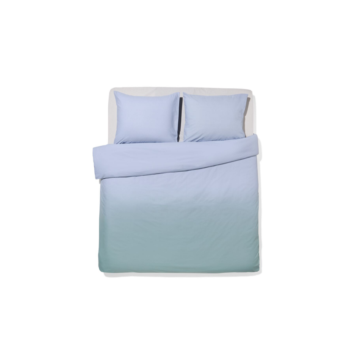 HEMA HEMA Dekbedovertrek 240x200/220cm Zacht Katoen Kleurverloop Groen-blauw (groen)