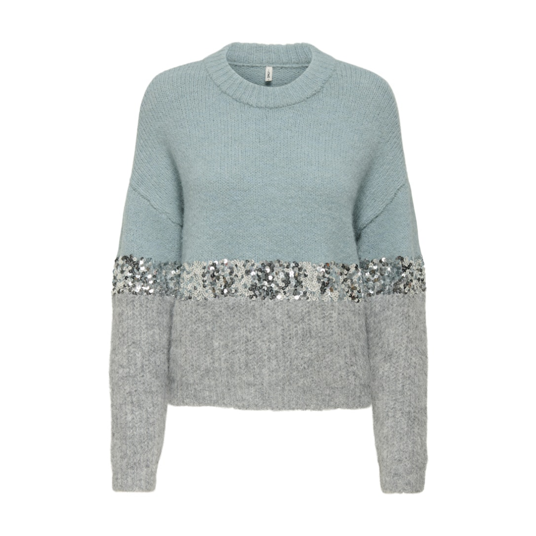 Only Pullover Sequin Block O-Neck Polyester-Nylon-Wolle-Esla Arona