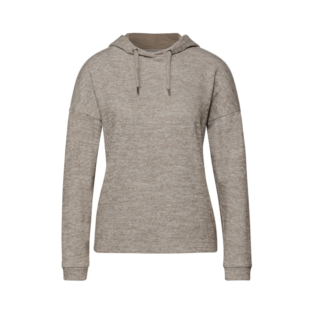 Street One - Damen Langarmshirt - light terra mocha mel. - Größe: 38 - bei Tara-M