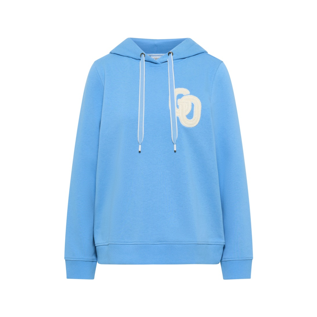 cecil Sweatshirt Stickerei Tunnelzug Baumwolle-Polyester Blau