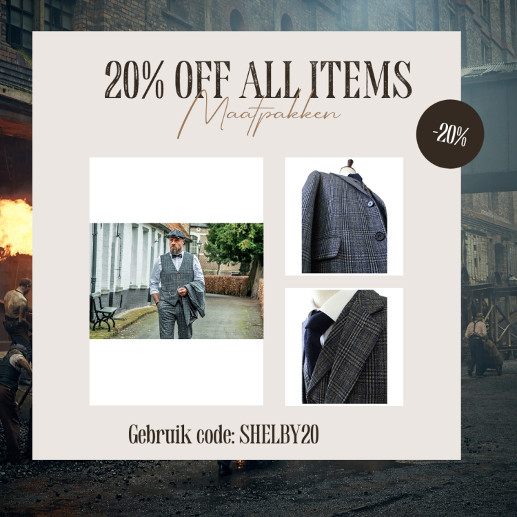 Maatpak Voor Heren | 3-delig Pak | Grijs/blauw Plaid | Charlie Strong | Peaky Blinders | Peaky Blinders