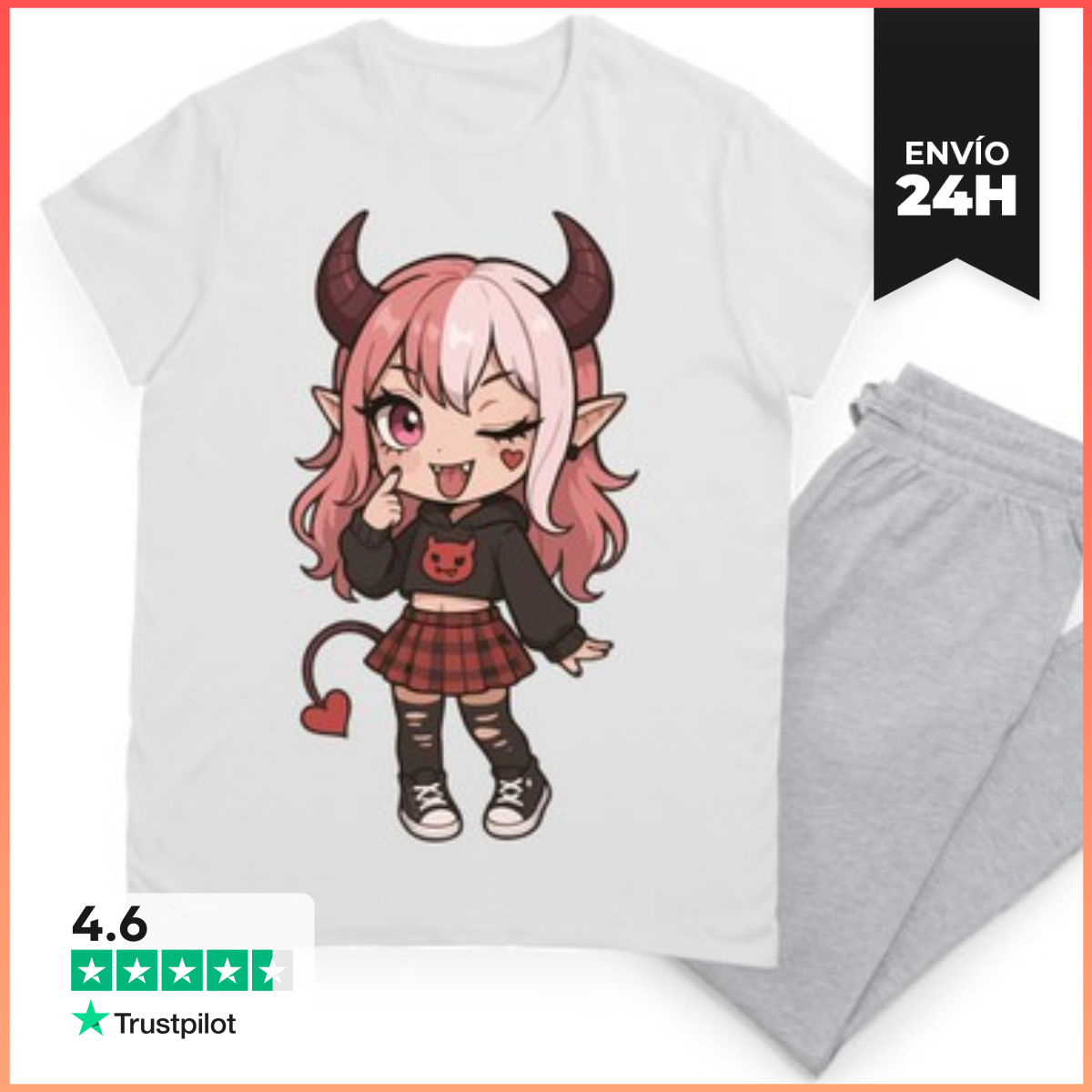Pijama chica demonio kawaii gótica laTostadora