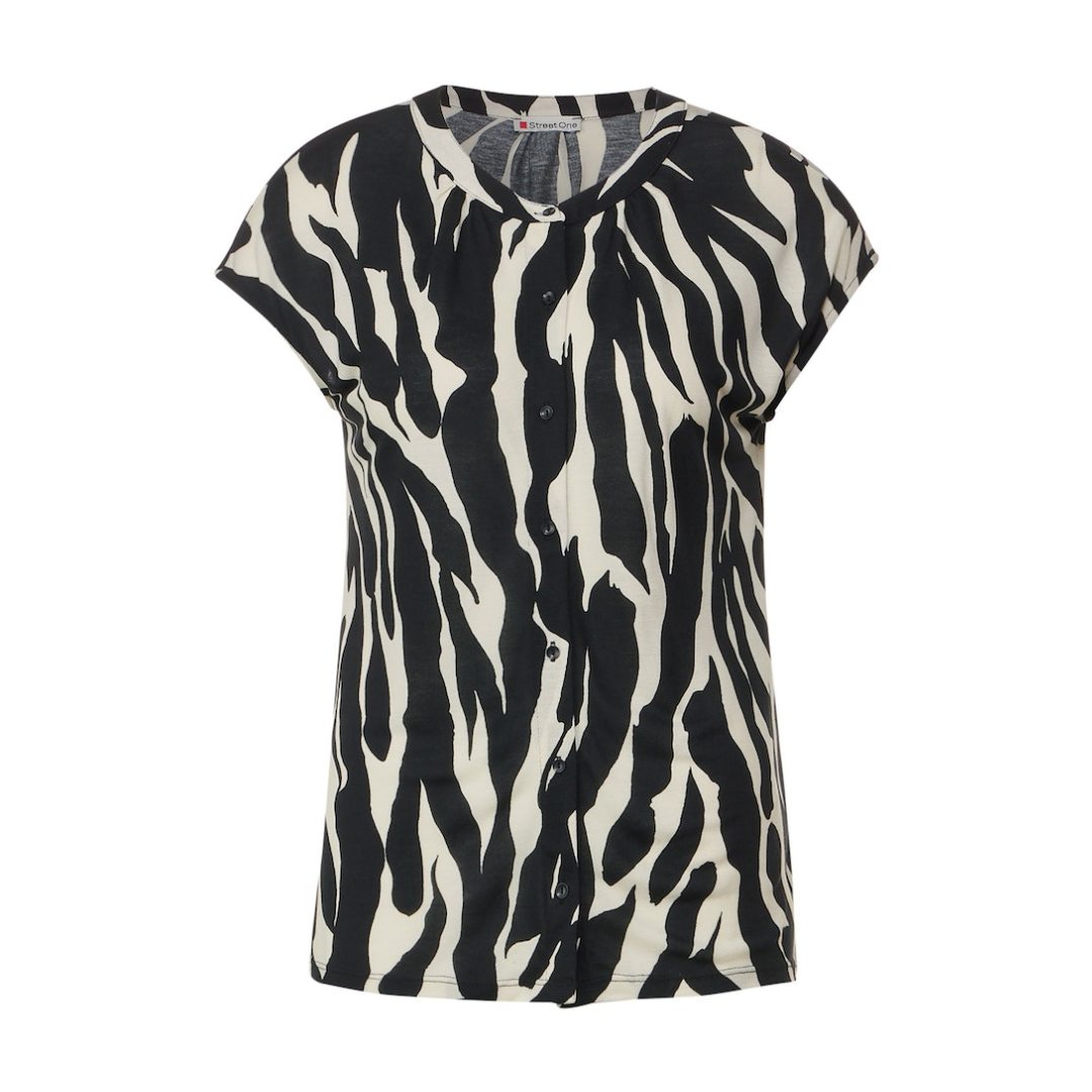 Street One - Damen T-Shirt - Schwarz - Größe: 38 - bei Tara-M