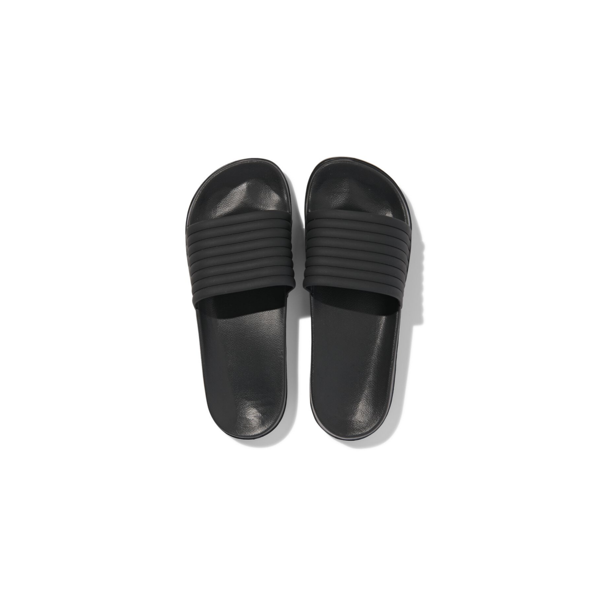 HEMA Dames badslippers met ribbelband zwart (zwart)