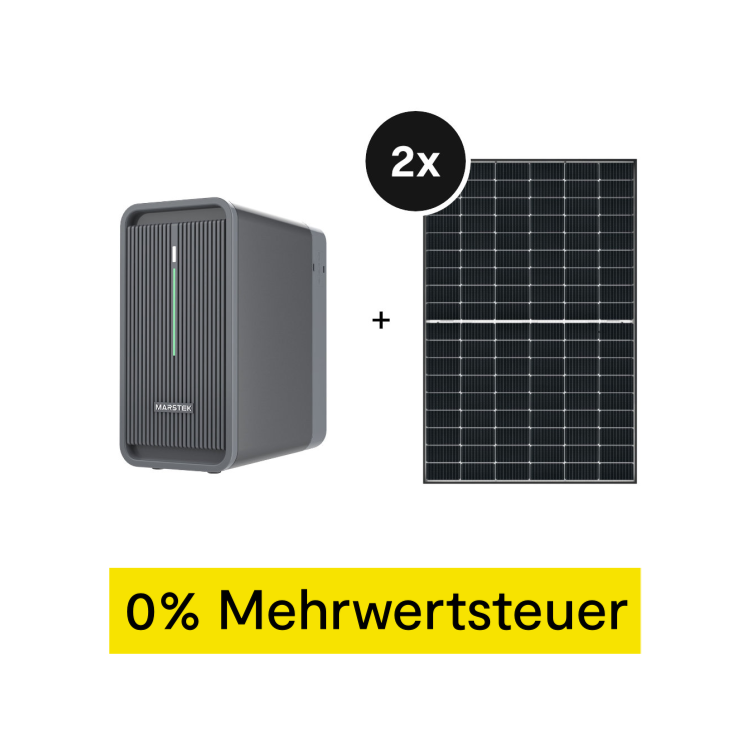 Marstek Balkonkraftwerk (2x Viessmann Vitovolt 300-DG 450 Wp) mit Saturn B2500-D Speicher (+GRATIS Hombli Lichterkette)