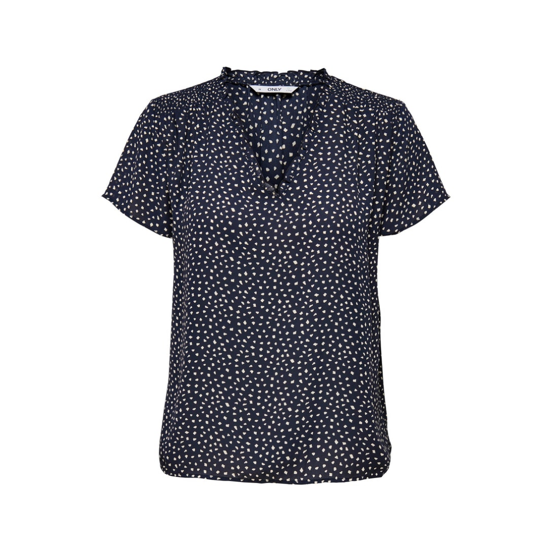 Only - Damen Kurzarmbluse - Blau - Größe: XS - bei Tara-M