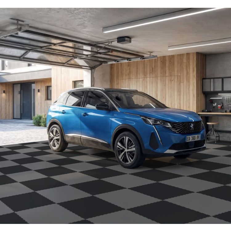 Dalle carrée pour sol de garage ou atelier en   PVC effet uni pose libre black Gerflor - 50.3 cm x 50.3 cm x 0.7 cm — vue 3