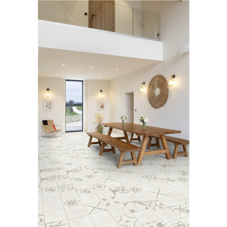 Dalle carrée de sol PVC effet carreaux ciment prête à poser nomade Gerflor - 61 cm x 61 cm x 0.35 cm