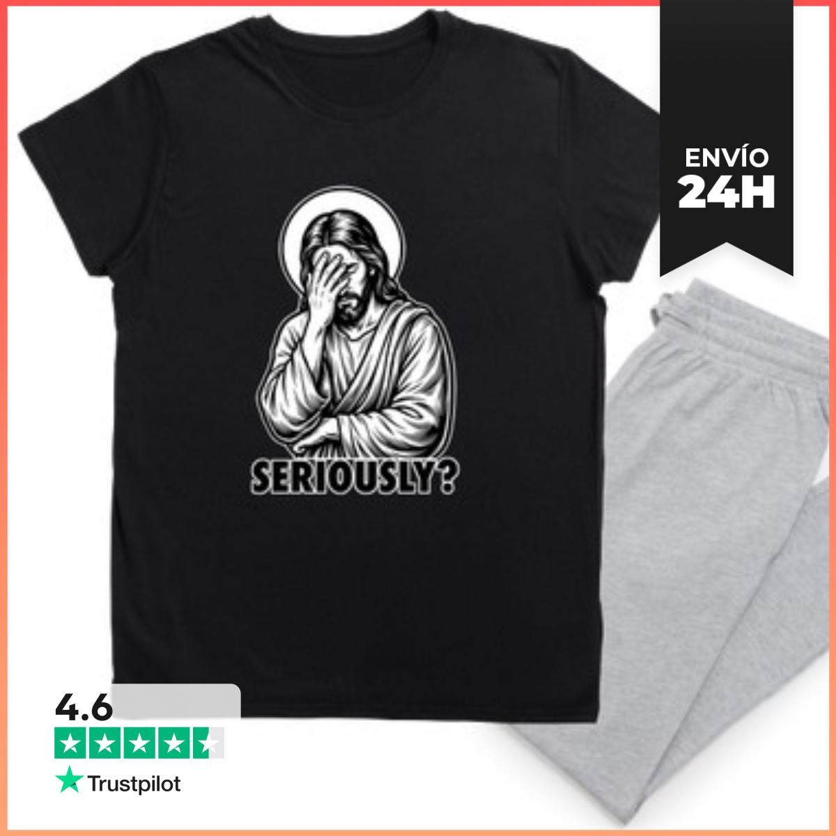 Pijama Cara De Jesús Facepalm Sátira - Meme De Reacción