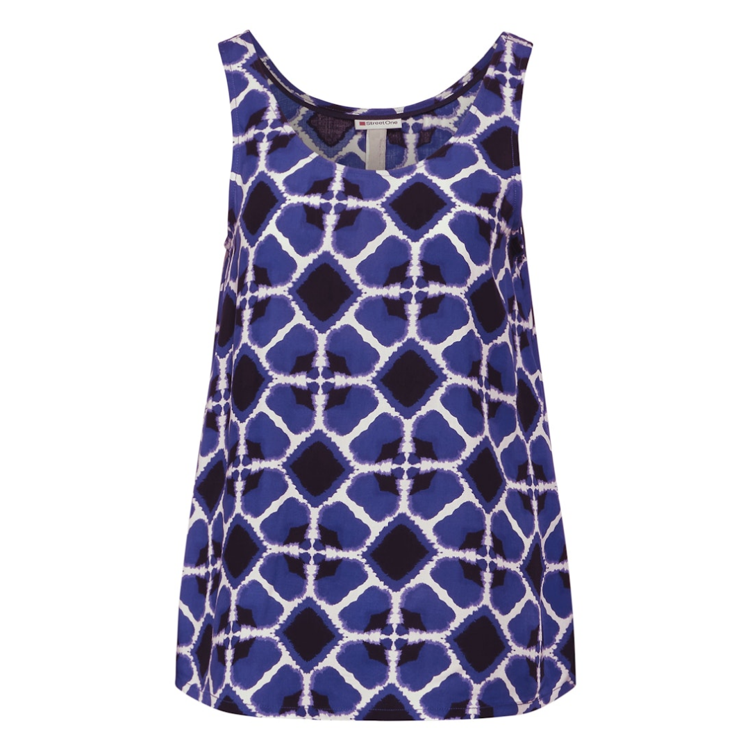 Street One - Damen Top - Blau/Lila - Größe: 40 - bei Tara-M