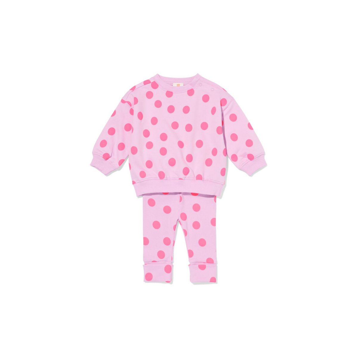 HEMA Babykledingset comfy fit rib stippen paars (paars)