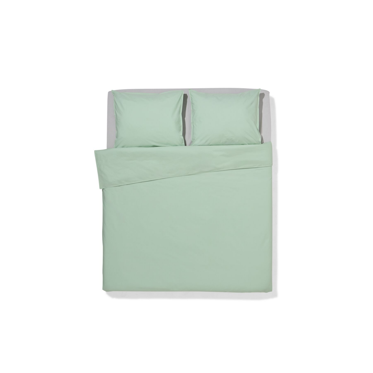 HEMA HEMA Dekbedovertrek 240x200/220cm Percal Lichtgroen (groen)
