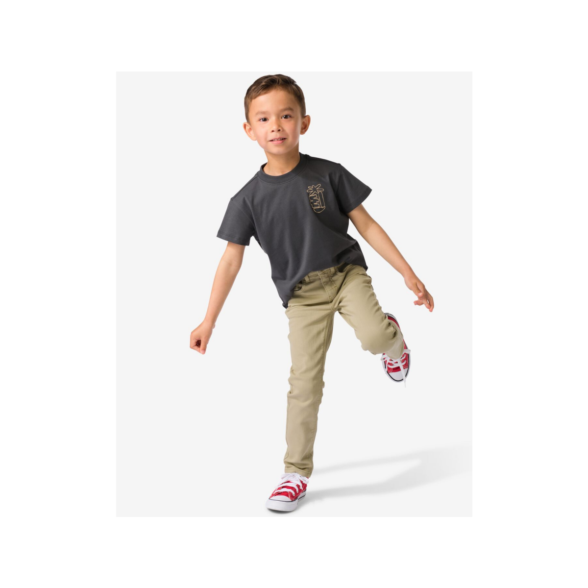HEMA Kinder jogdenim skinny fit zand (zand)