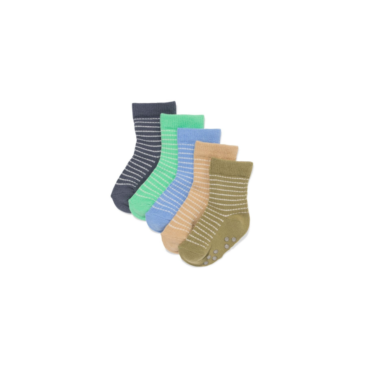 HEMA Babysokken strepen - 5 stuks olijf (olijf)