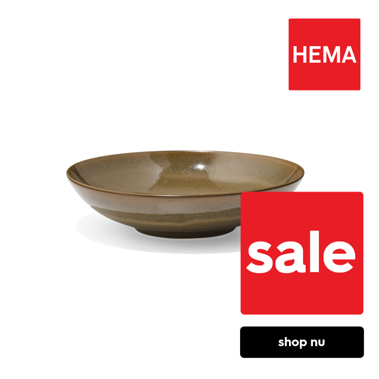 HEMA Diep bord Ø21.2cm Monaco aardewerk donkerbruin (donkerbruin)