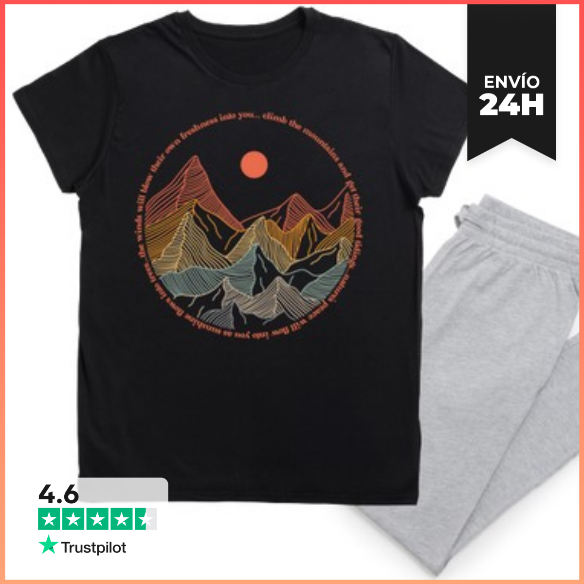 Pijama MONTAÑAS RETRO PUESTA DE SOL laTostadora