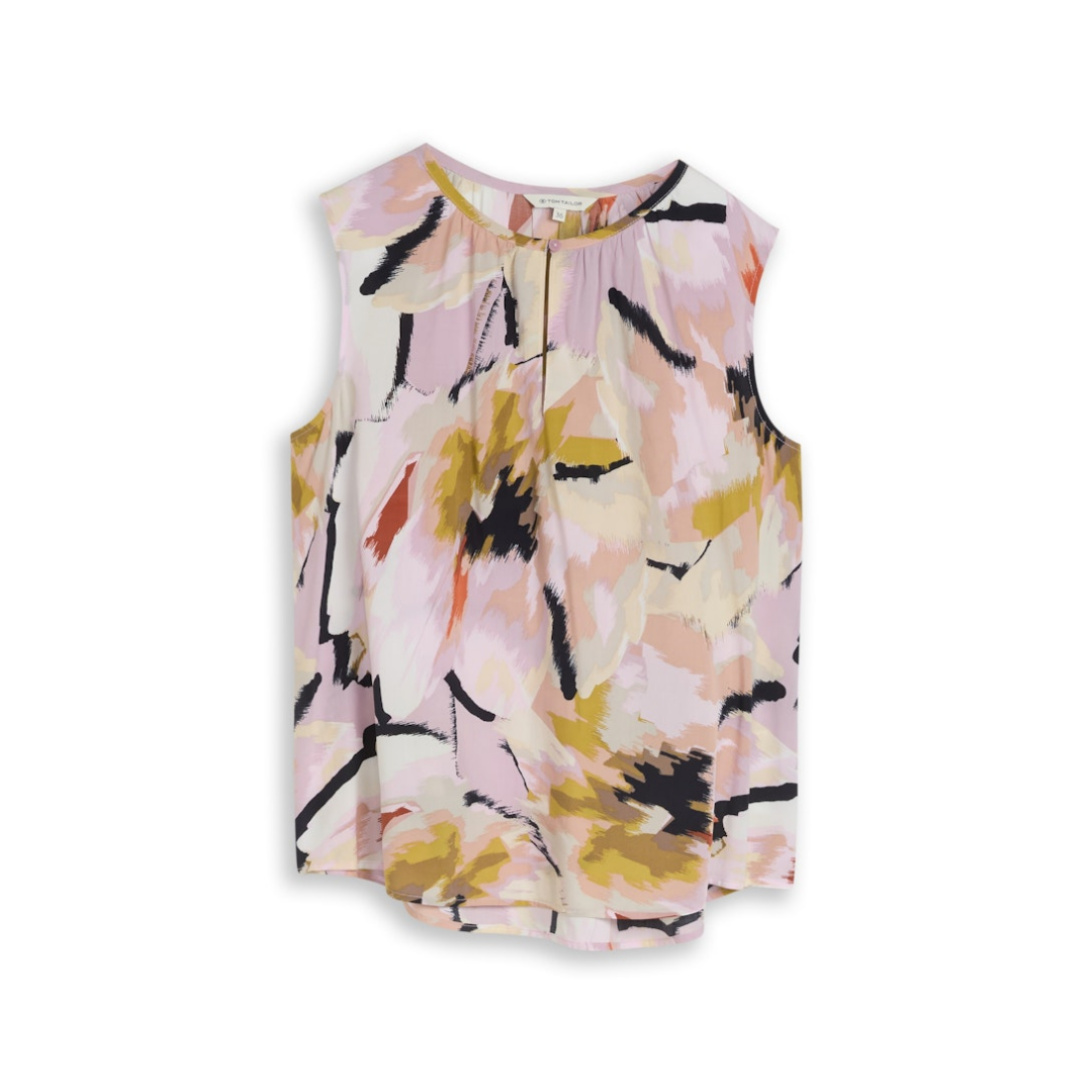 Tom Tailor - Damen Kurzarmbluse - big abstract flower print - Größe: 36 - bei Tara-M