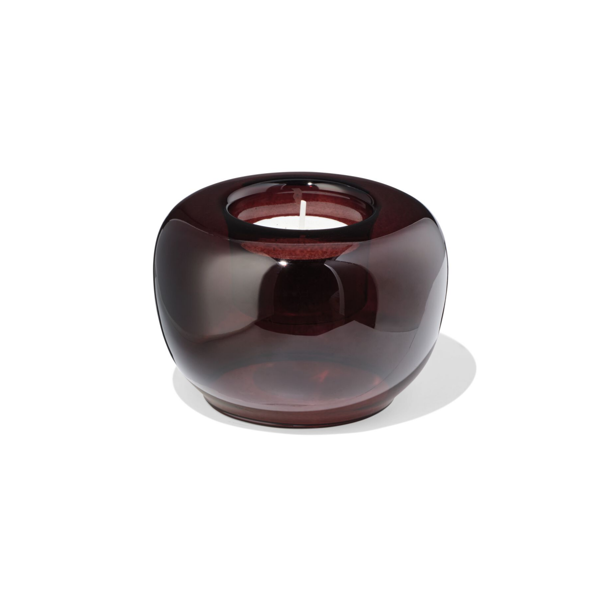 HEMA HEMA Theelichthouder Glas Retro Bruin (bruin)