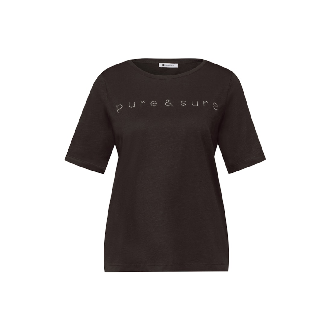 Street One - Damen T-Shirt - espresso brown - Größe: 36 - bei Tara-M