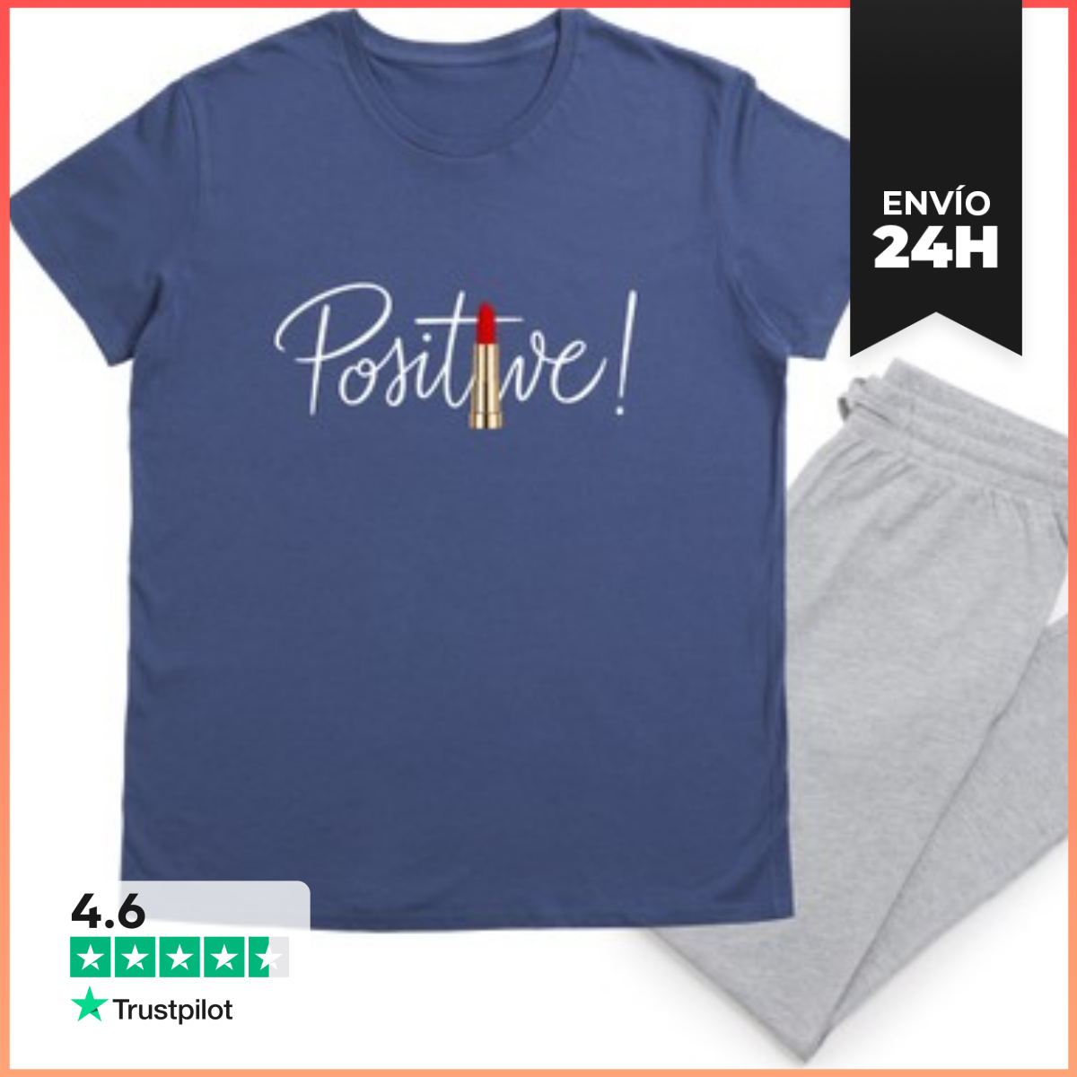 Pijama Diseño De Lápiz Labial Positivo Minimalista Chic