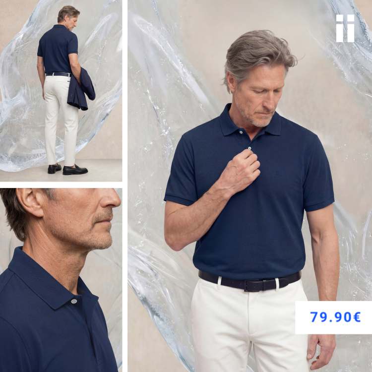 Polo manga corta hombre azul navy