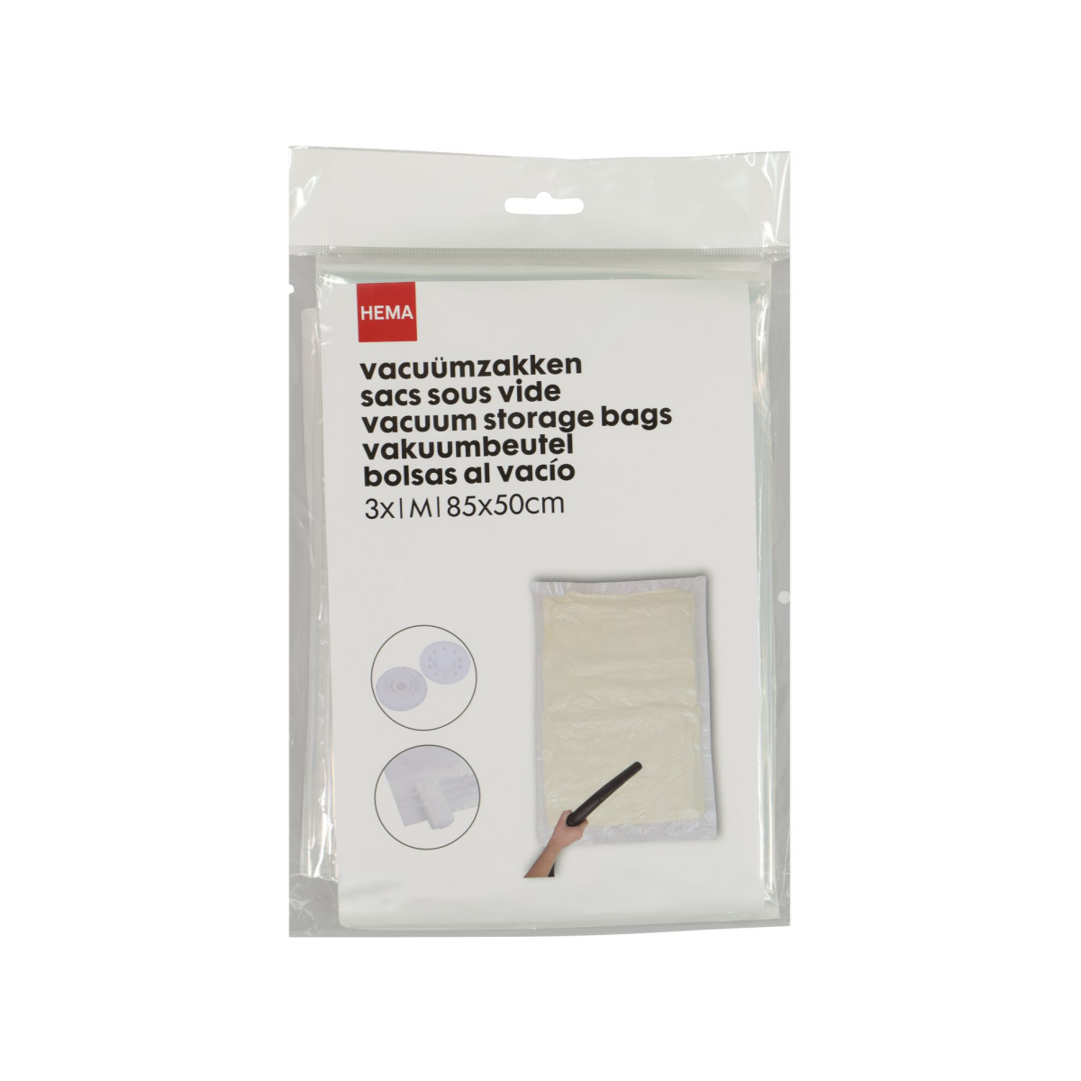 HEMA HEMA Vacuümzakken Medium 85x50 - 3 Stuks (transparant)