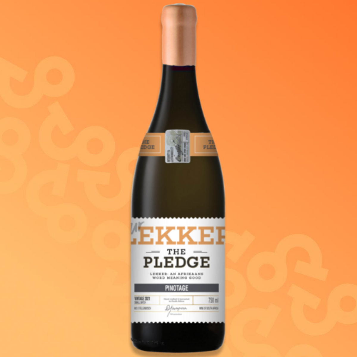 Bottiglia The Pledge Il nostro Lekker Pinotage vino rosso 75 cl
