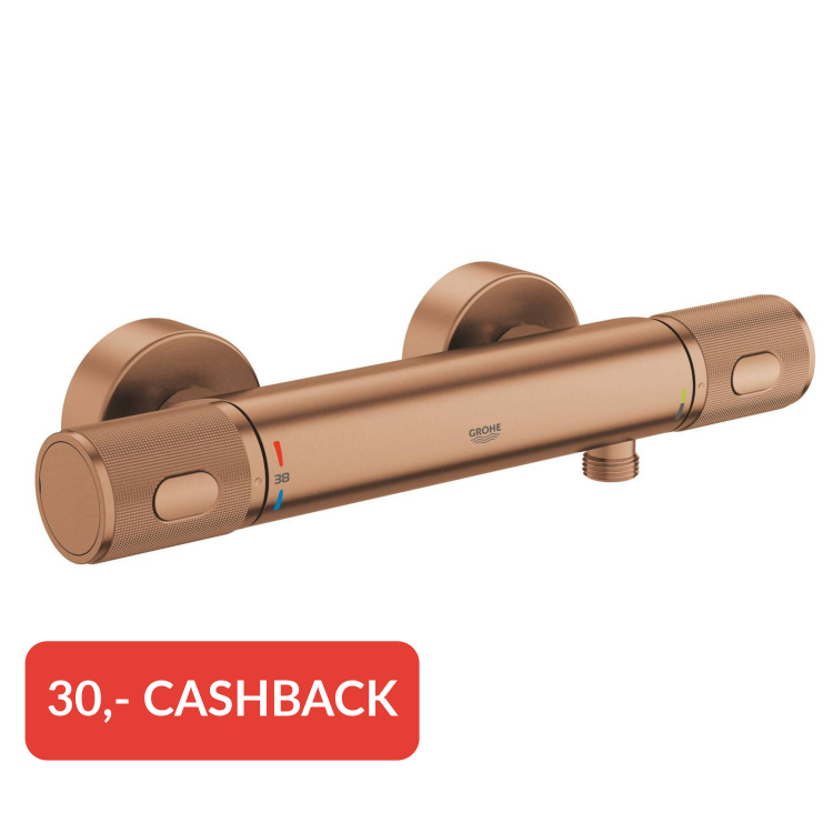 Grohe QuickFix Precision Feel douche thermostaatkraan met gravering 15cm warm sunset geborsteld