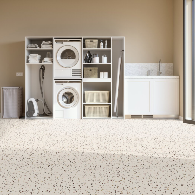 Dalle carrée de sol PVC effet terrazzo prête à poser felizia ocre Gerflor - 61 cm x 61 cm x 0.35 cm