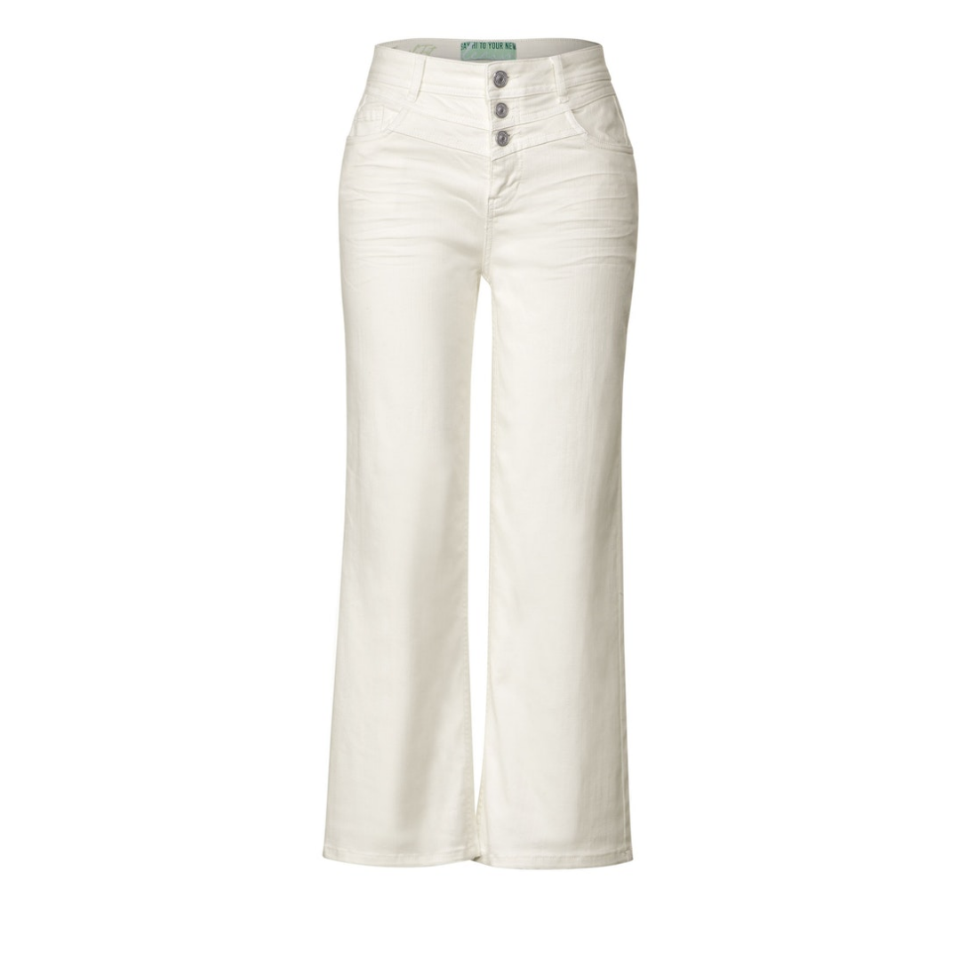 Street One - Damen Jeans - soft Weiß wBlaued - Größe: 32-28 - bei Tara-M