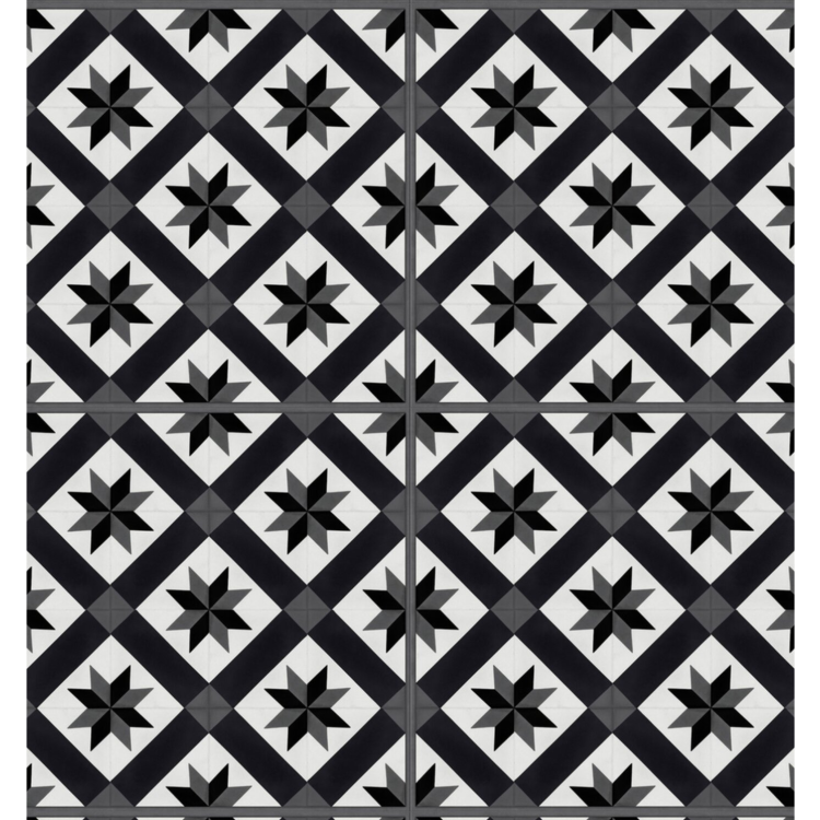 Dalle carrée de sol PVC effet carreaux ciment prête à poser cordoba black Gerflor - 61 cm x 61 cm x 0.35 cm — vue 3