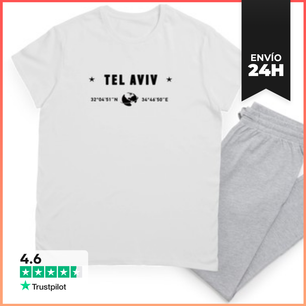 Pijama Tel Aviv Coordenadas GPS Estilo Urbano LaTostadora