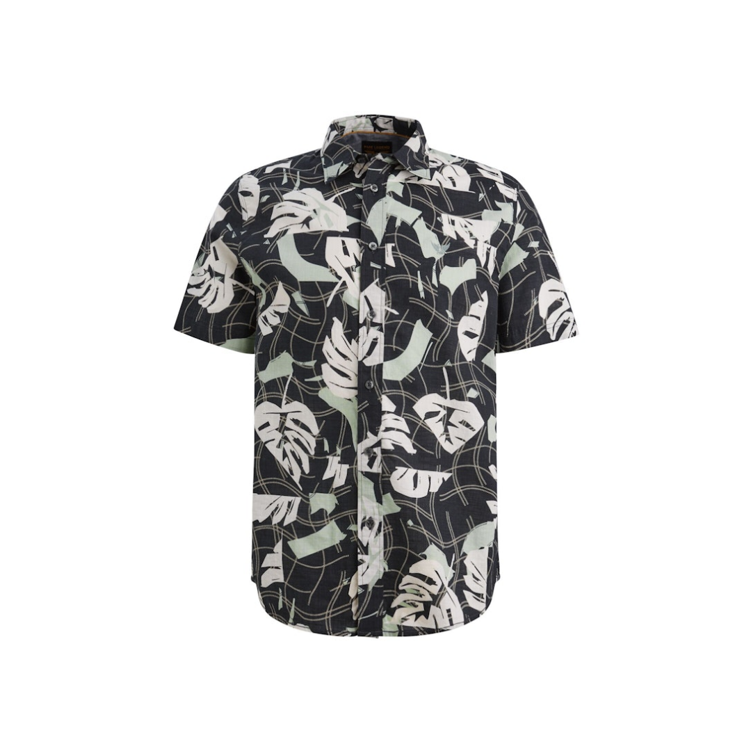 PME Legend Hemd Skynight Leafy Airstream Slub Schwarz