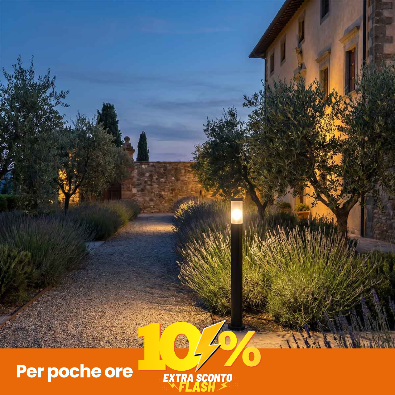 Paletto Da Giardino Nero 100Cm Darklight Acciaio Inox Base E27-image