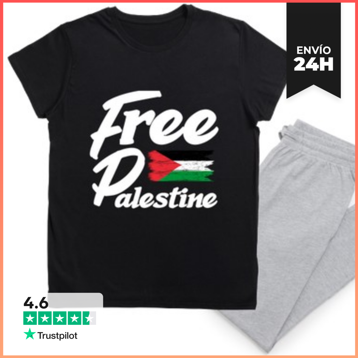 Pijama Palestina libre con bandera vintage laTostadora