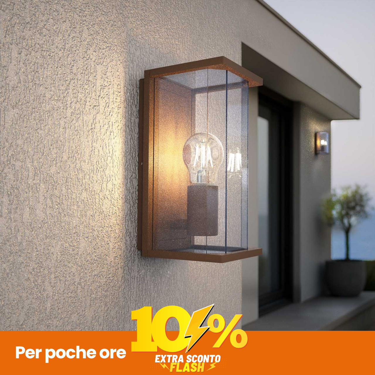 Applique Corten Mattone E27 IP54 Per Esterni - Serie Prism-image