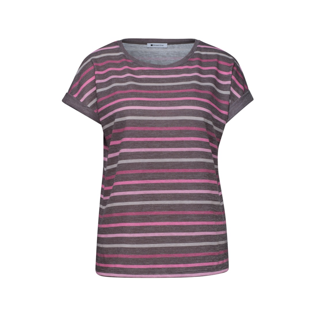 Street One - Damen T-Shirt - espresso brown - Größe: 36 - bei Tara-M