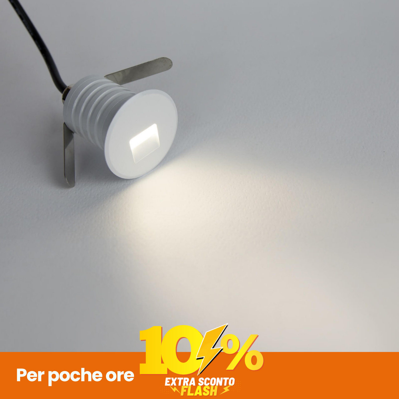 Faretto LED Bianco 1W IP67 Professional - Per Gradini Colore Bianco Naturale 4.000K-image