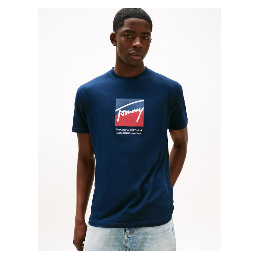 Tommy Jeans - Herren T-Shirt - Blau - Größe: L - bei Tara-M
