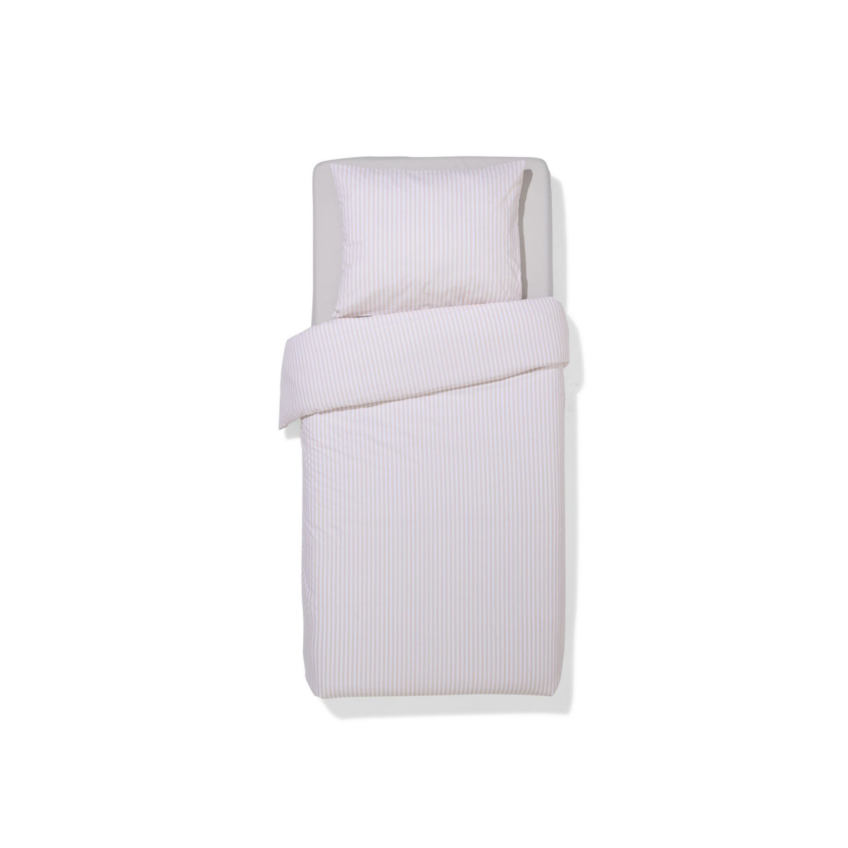 HEMA HEMA Dekbedovertrek 140x200/220cm Zacht Katoen Strepen Beige (beige)
