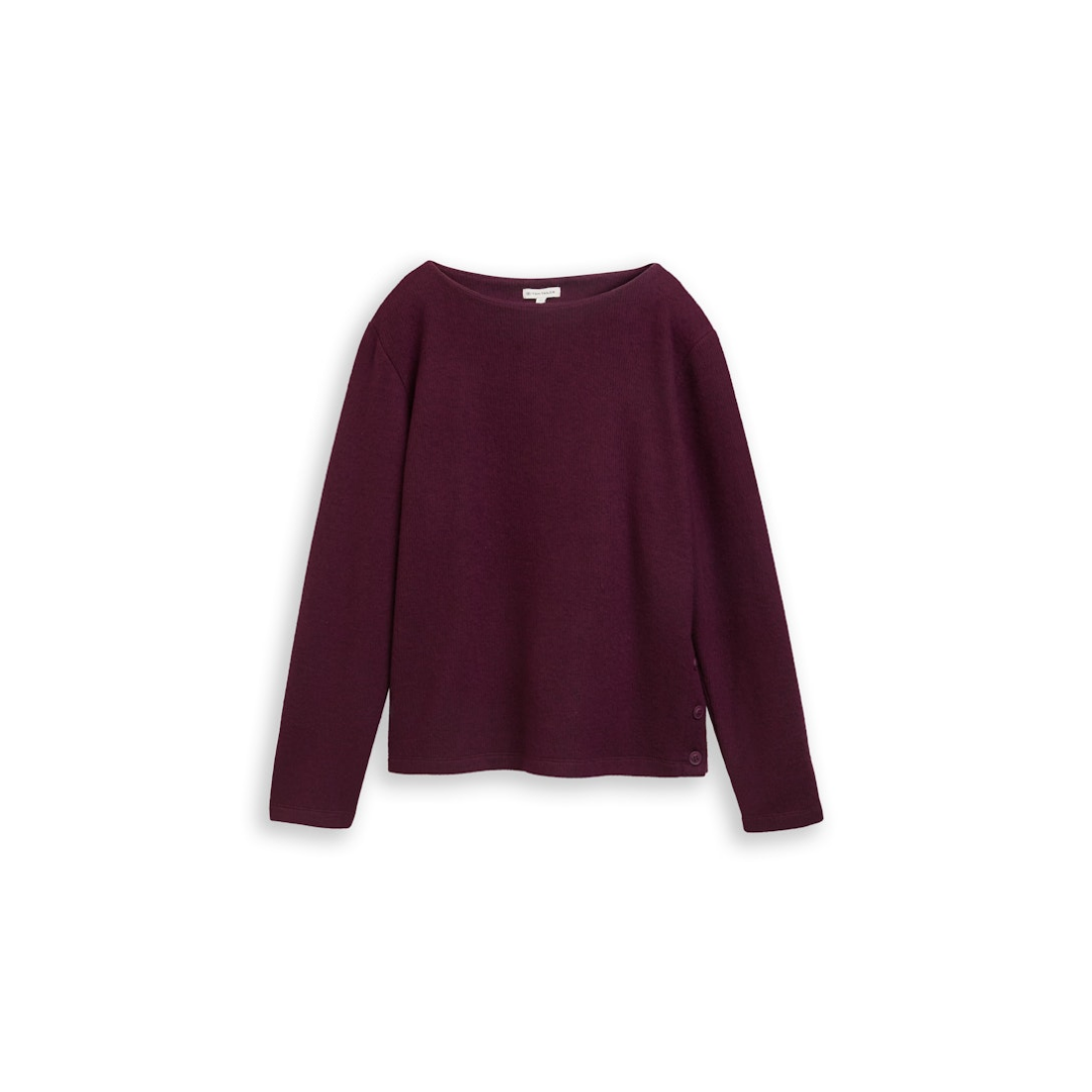 Tom Tailor - Damen Sweatshirt - dark red mélange - Größe: XL - bei Tara-M