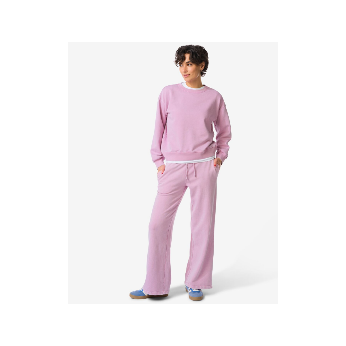 HEMA HEMA Damesbroek Esmee Jersey Regular Fit Roze (roze)