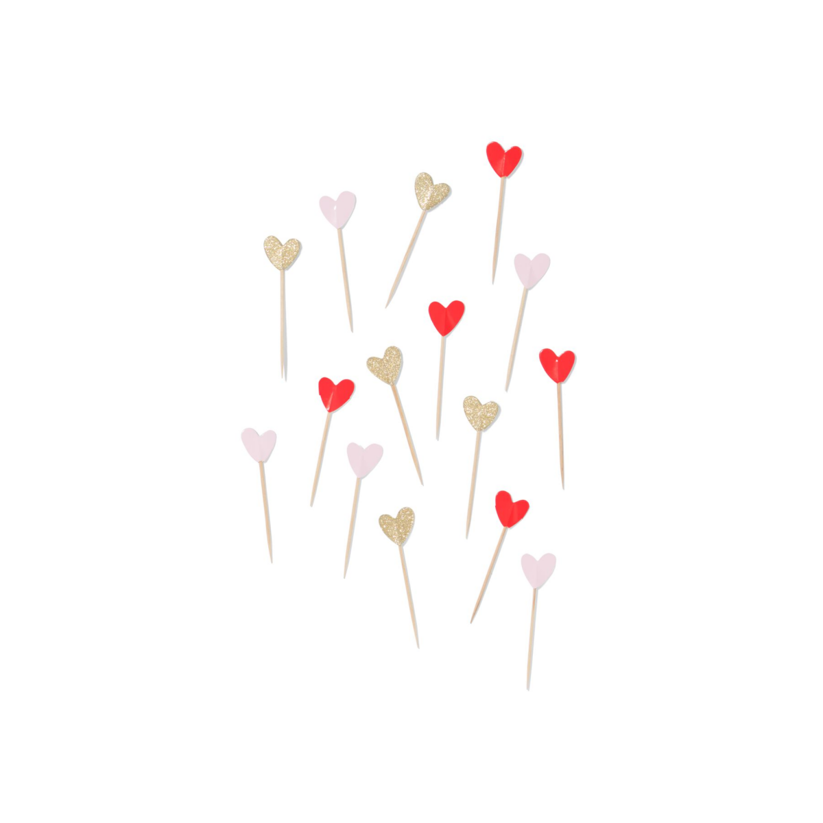 HEMA HEMA Cocktailprikker 9cm Hartjes - 15 Stuks (rood)
