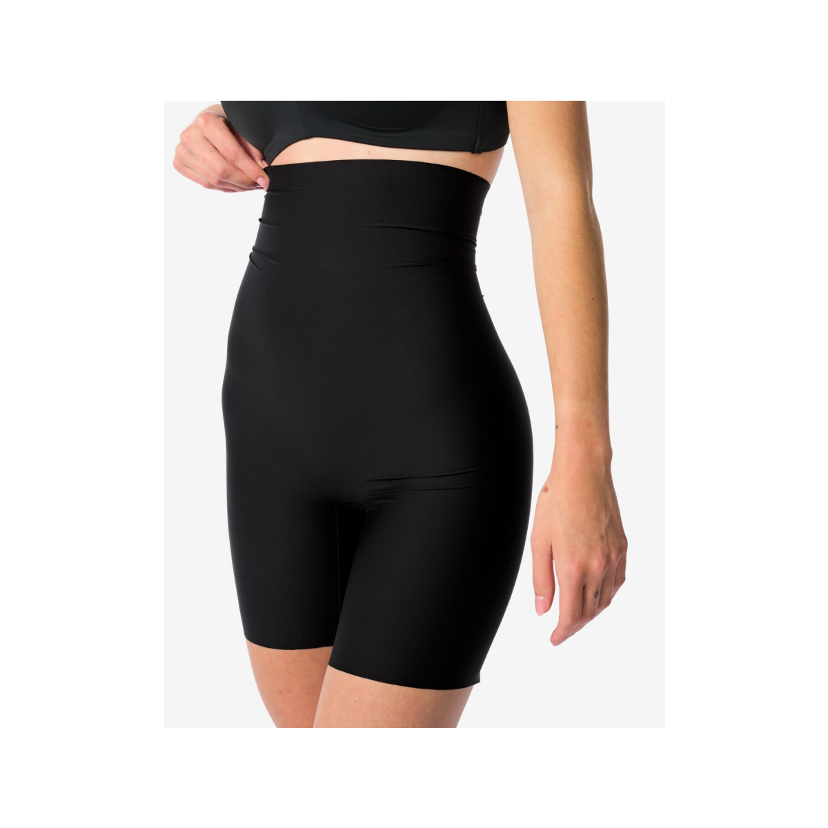 HEMA HEMA Medium Corrigerende Biker Extra Hoge Taille Zwart (zwart)