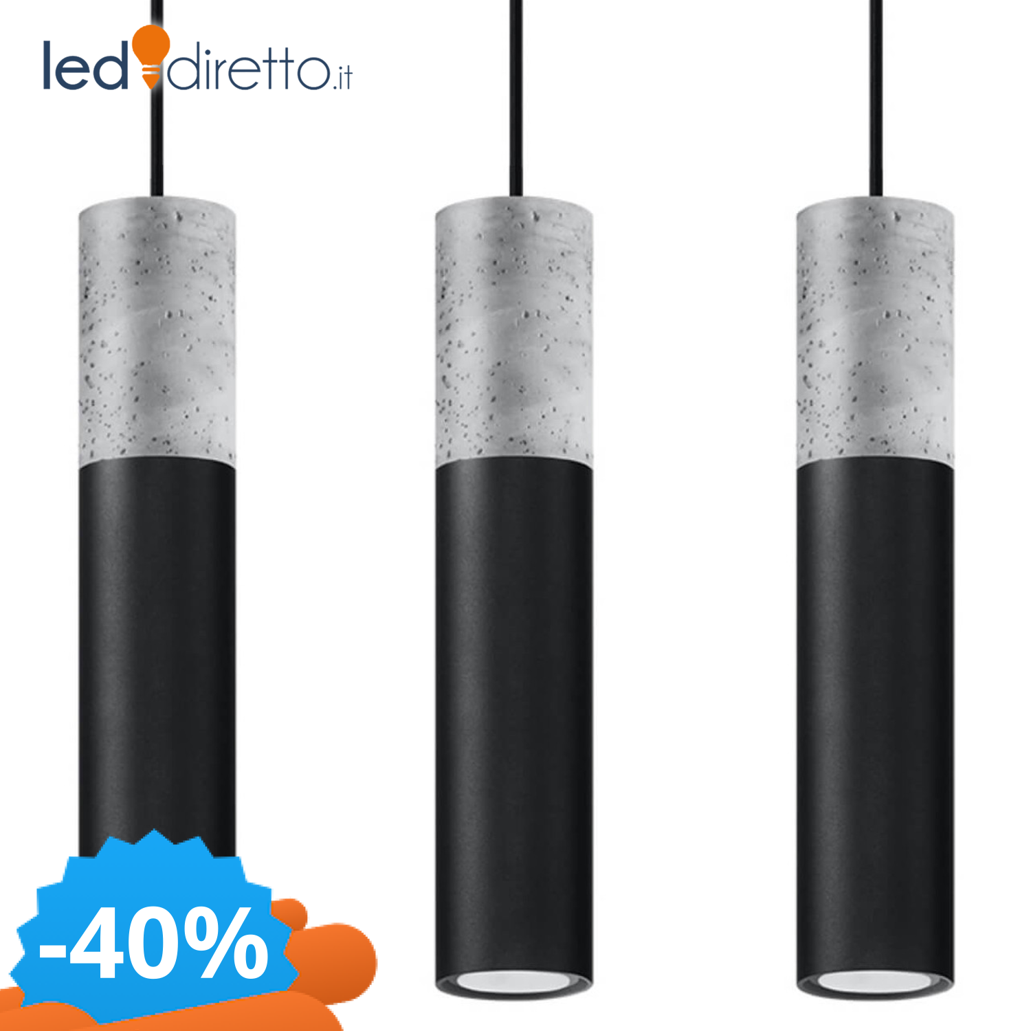 Sollux Lighting Unisex Grigio Lampada A Sospensione Borgio 3L - Immagine 2