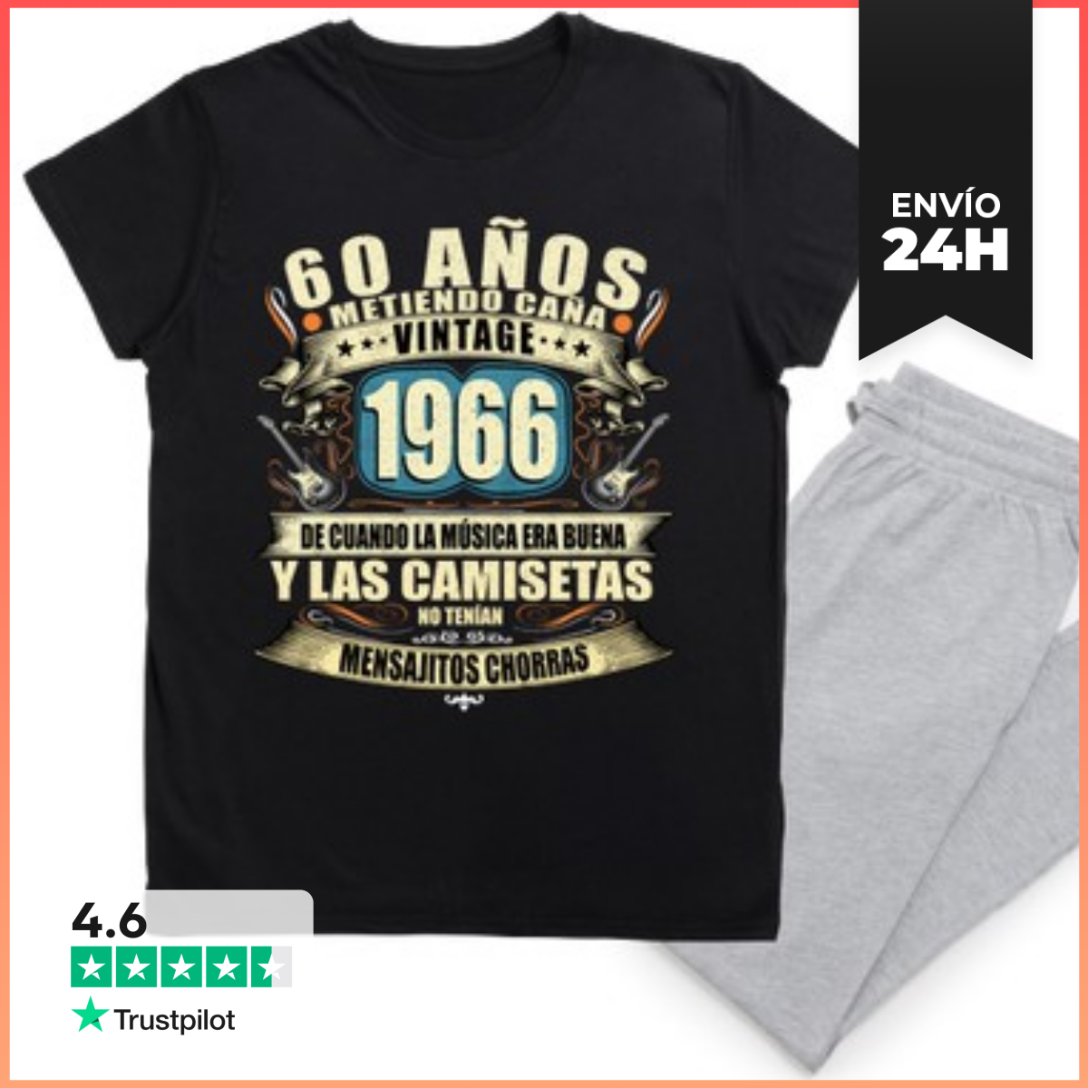 Pijama 60 Años 1966 Cumpleaños Rock Retro LaTostadora