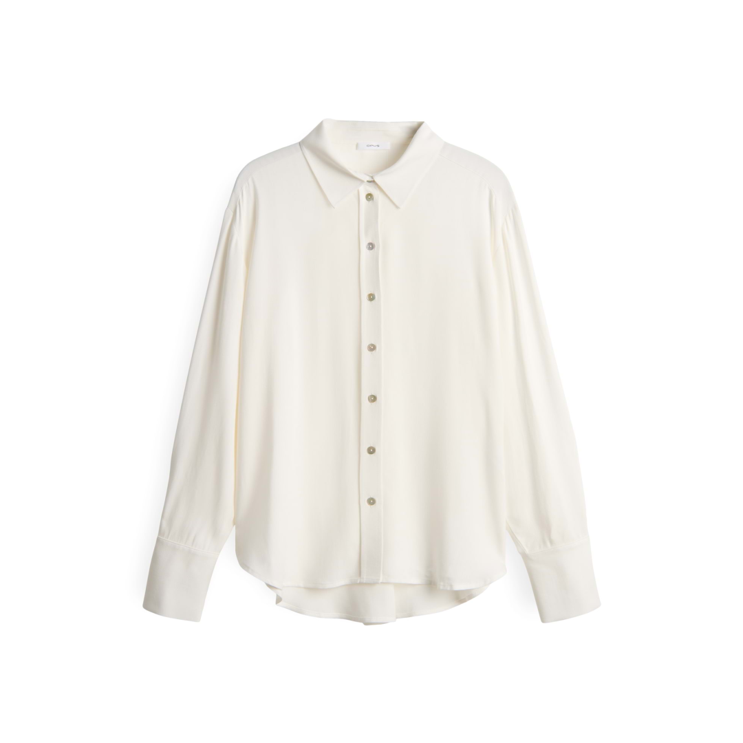 Opus - Damen Langarmbluse - Weiß - Größe: 38 - bei Tara-M