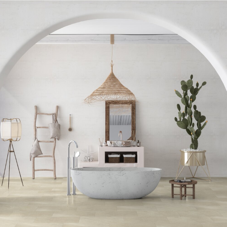 Dalle rectangulaire de sol PVC effet pierre clipsable sandy stone Gerflor - 73 cm x 39.9 cm x 0.57 cm